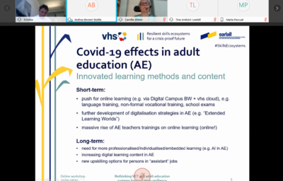 EARLALL hosted online workshop on the future of VET and adult education