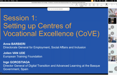 Excellence, Innovation and Entrepreneurship in VET: Third Consultation Webinar Advances the Future EU Strategy