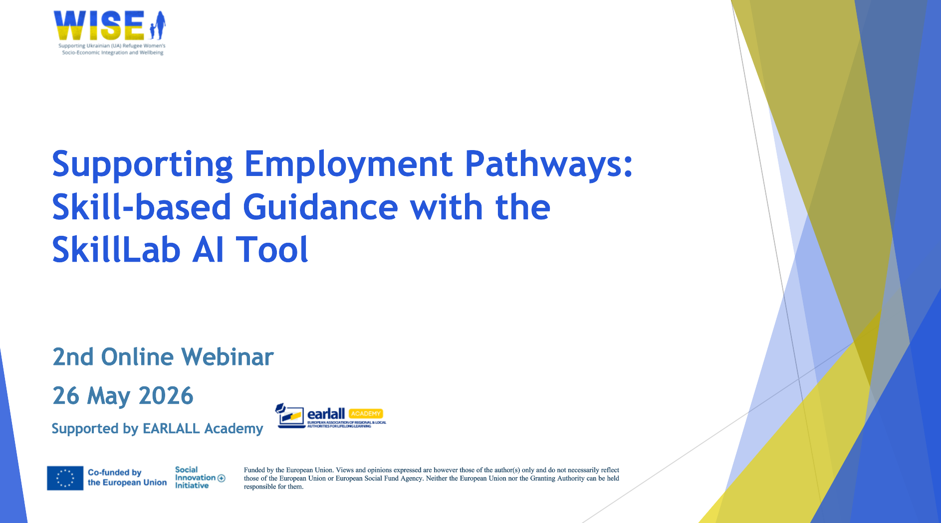 2nd WISE Webinar on Supporting Employment Pathways: Skill-Based Guidance with the SkillLab AI Tool